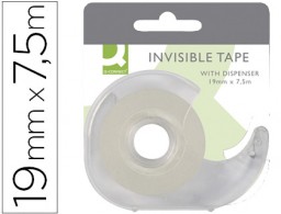 Miniportarrollos Q-Connect con cinta adhesiva invisible 7,5m.x19 mm.